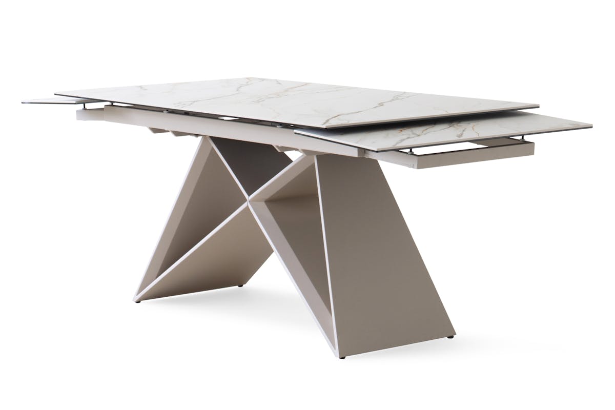 Milano Extending Dining Table | White/Beige-10