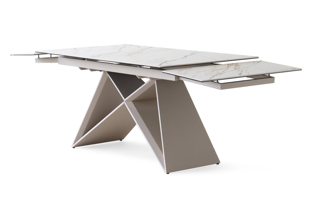 Milano Extending Dining Table | White/Beige-11