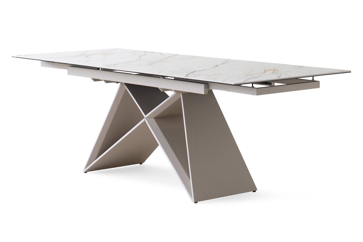 Milano Extending Dining Table | White/Beige-7