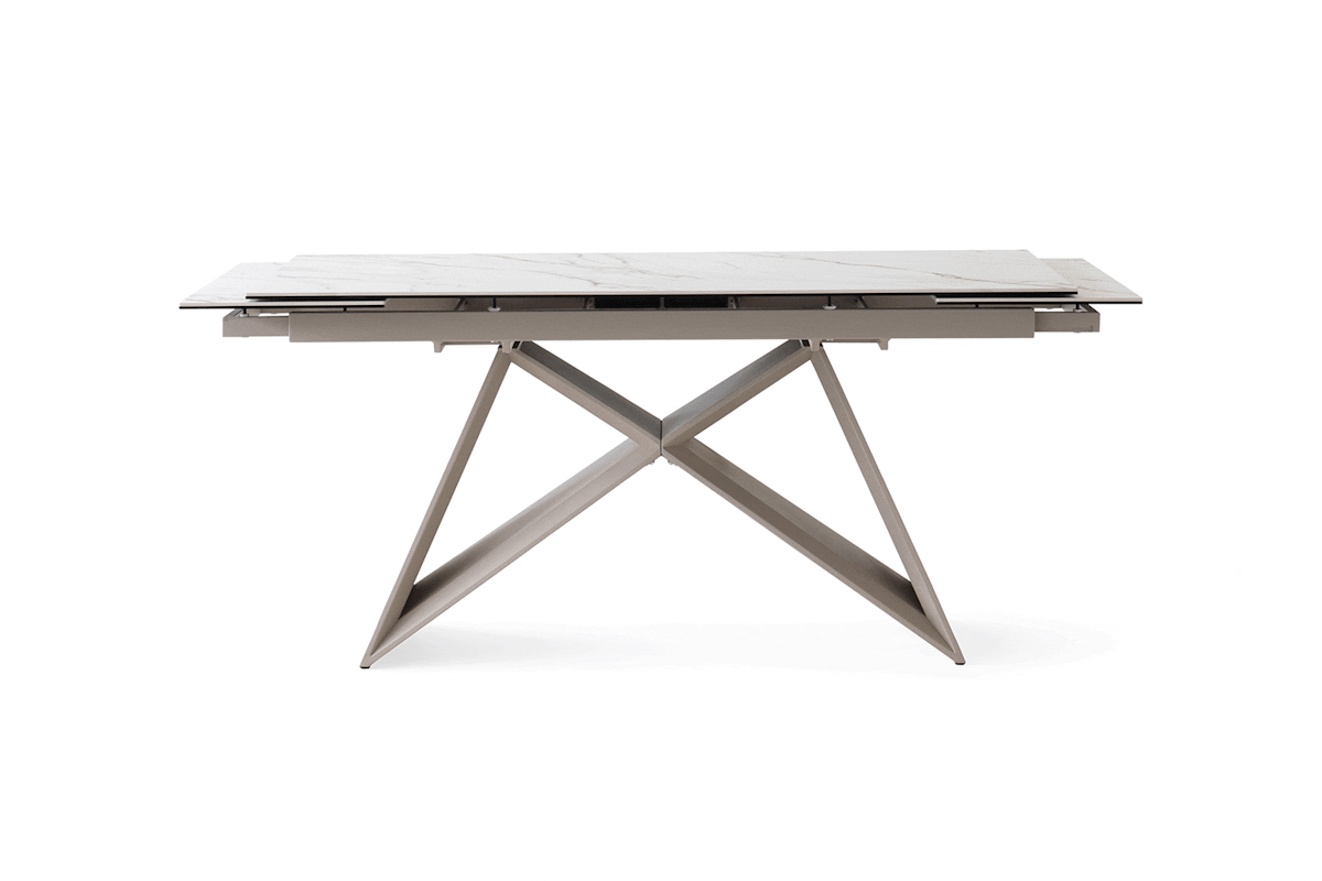 Milano Extending Dining Table | White/Beige-3