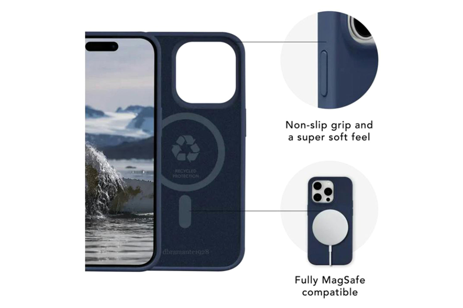 Dbramante1928 Monaco for Magsafe iPhone 15 Pro Case | Pacific Blue-4
