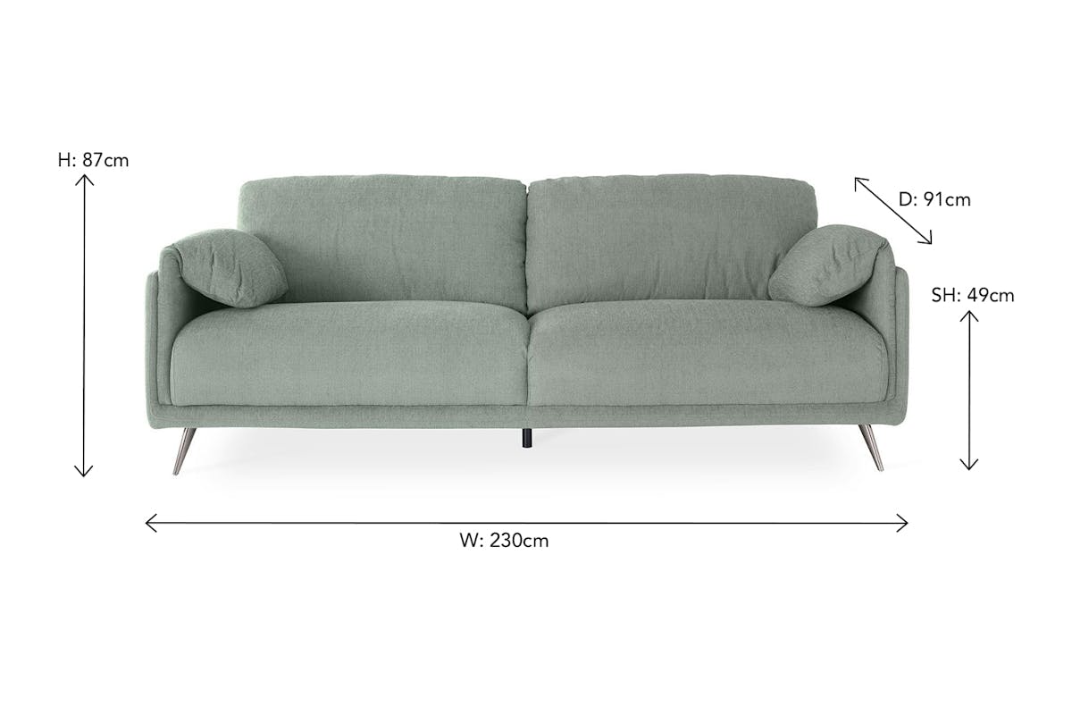 Moby 3 Seater Sofa| Sage-4