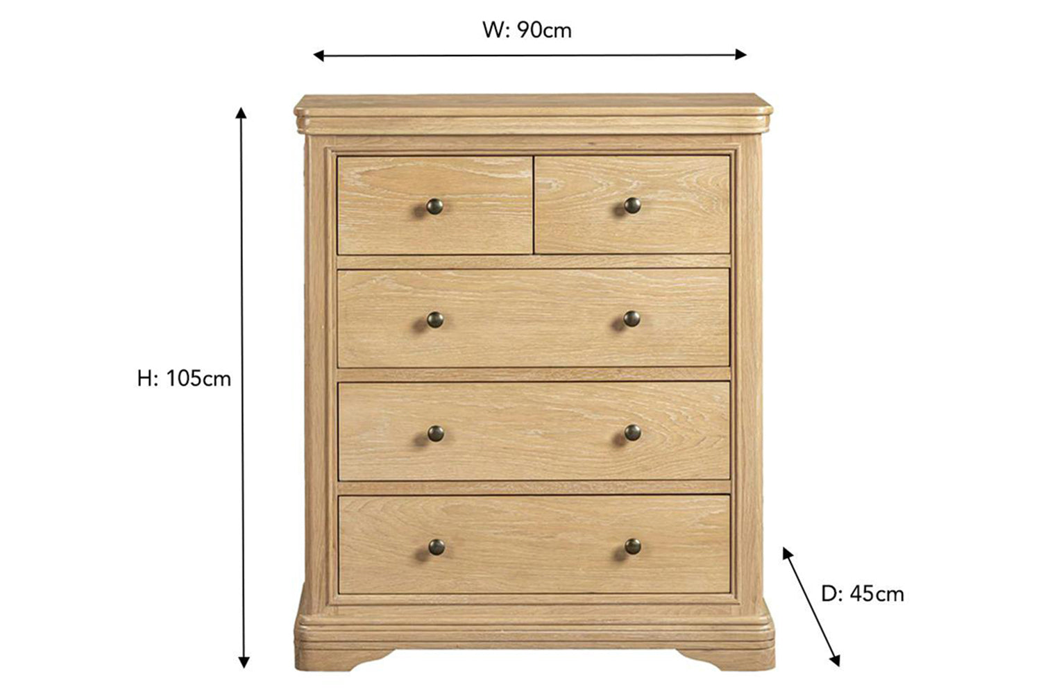 Montreal Chest Of Drawer | 5 Drawer | Natural-3