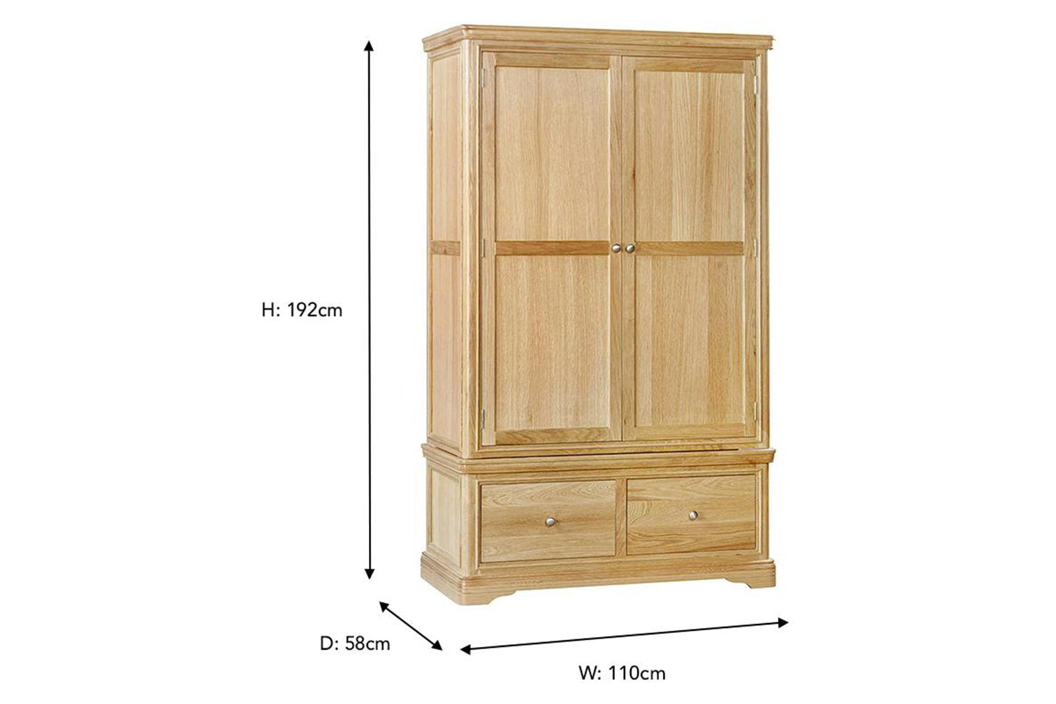 Montreal Wardrobe | 2 Doors | Natural-3