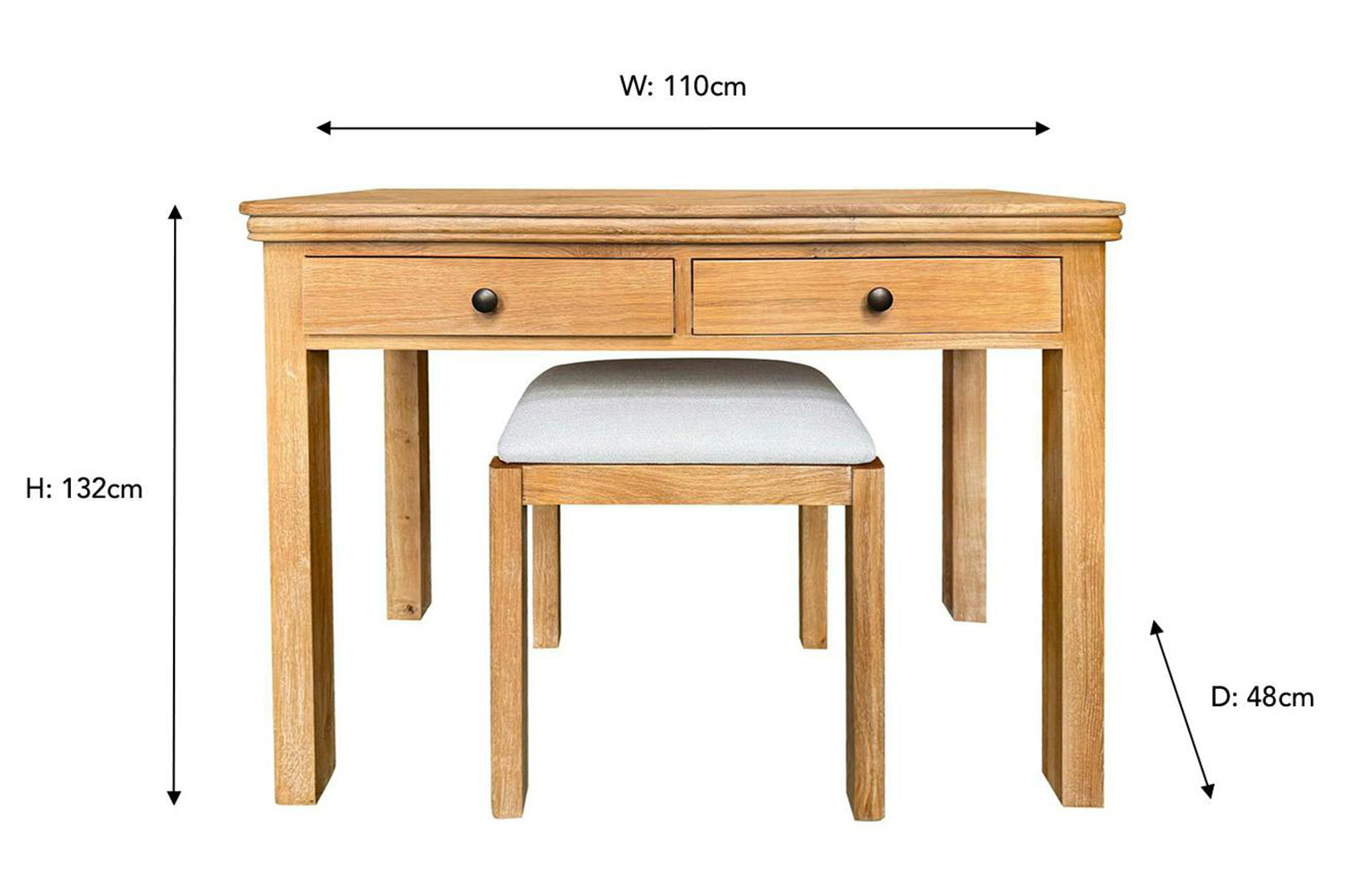 Montreal Vanity Unit | 2 Drawer | Natural-3