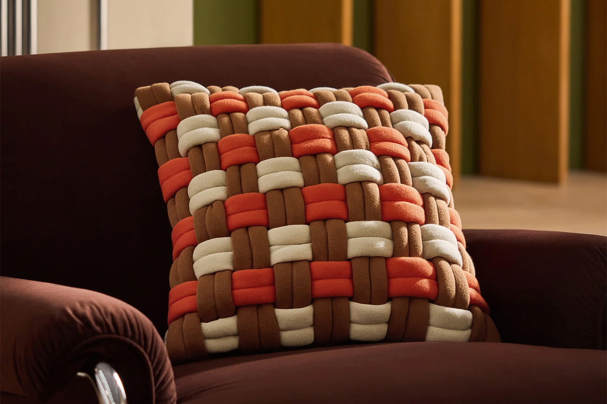 Morven Lattice Cushion | Rust | 45 x 45 cm-2