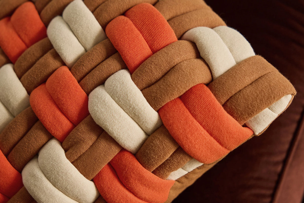 Morven Lattice Cushion | Rust | 45 x 45 cm-3