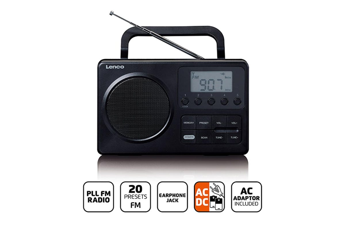 Lenco | Portable FM Radio | Audio Equipment | Black-3
