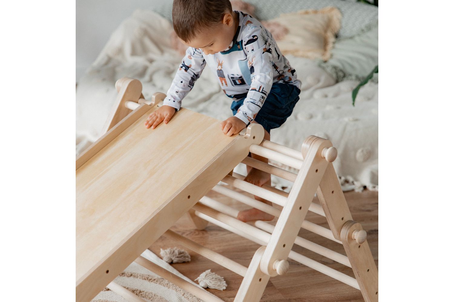 Ette Tete Modifiable Climbing Frame Mopitri With Ramp | Climbing Frame | Wood | Adjustable-8