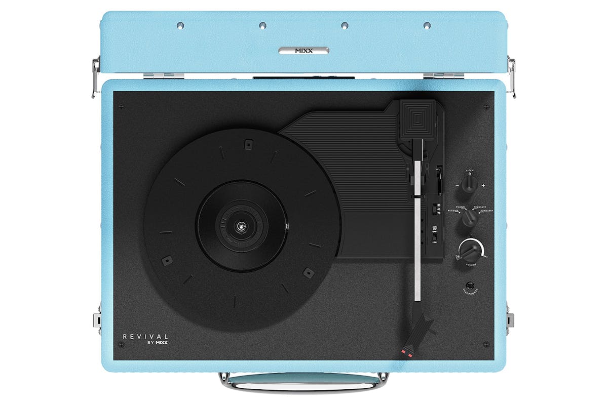 Mixx Revival 55 Vinyl Record Player | MRRP-55-BL-462 | Turquoise-2