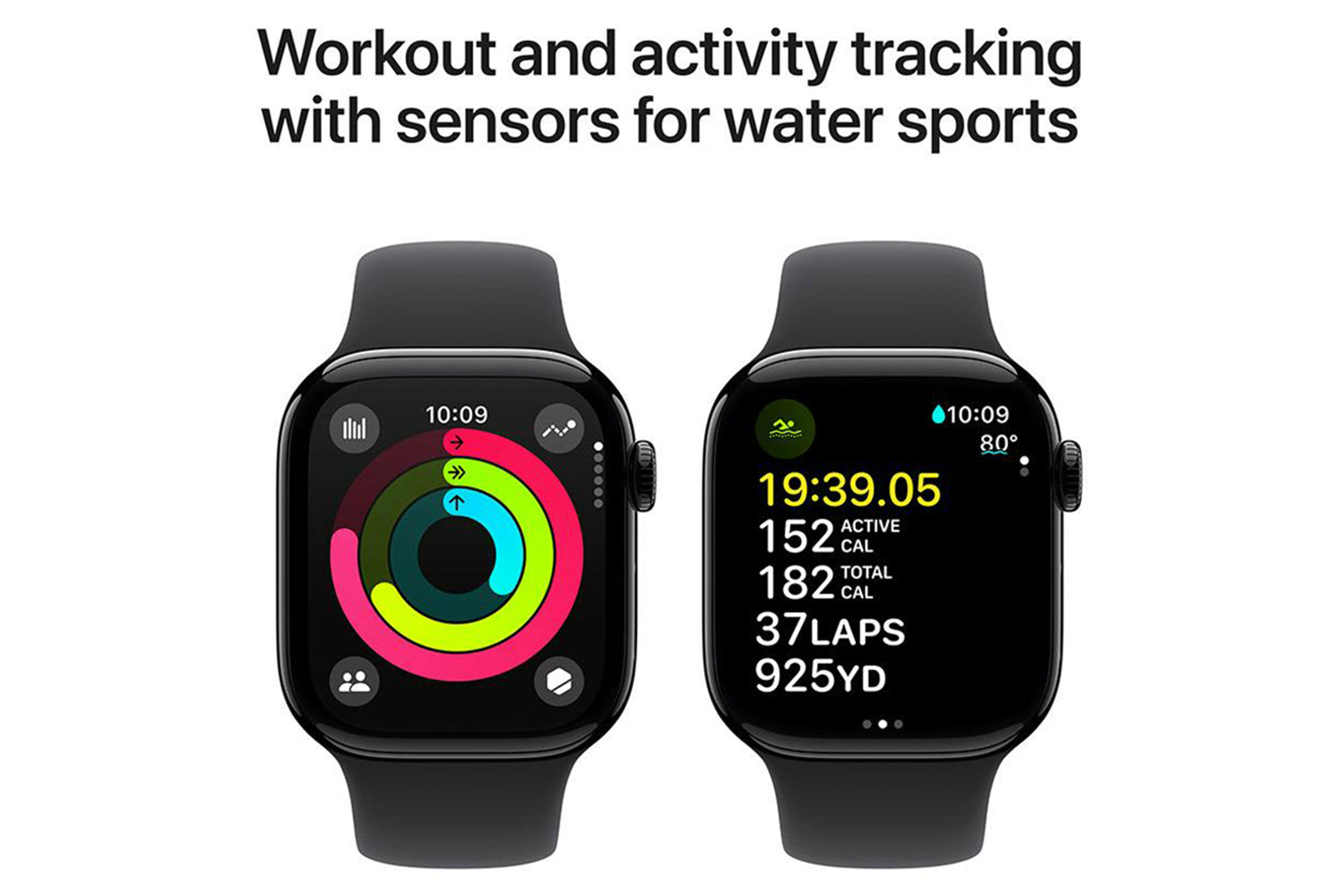 Apple Watch Series 10 | 42mm | Jet Black Aluminium Case Black Sport Band S/M-4