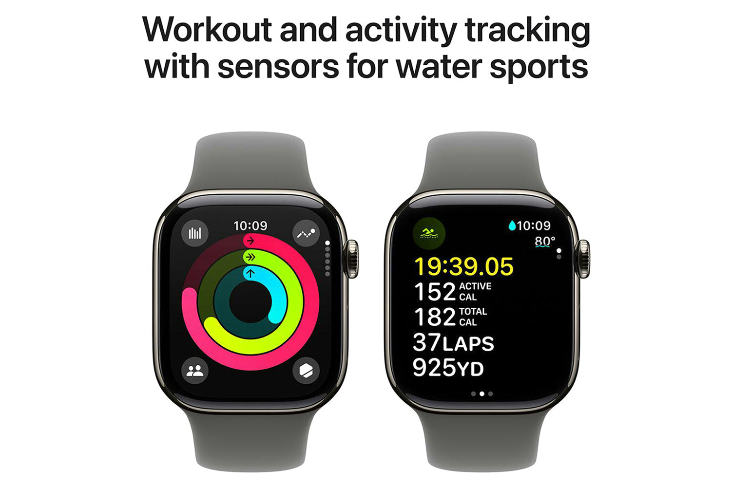Apple Watch Series 10 GPS + Cellular | 42mm | Natural Titanium Case with Stone Grey Sport Band S/M-4