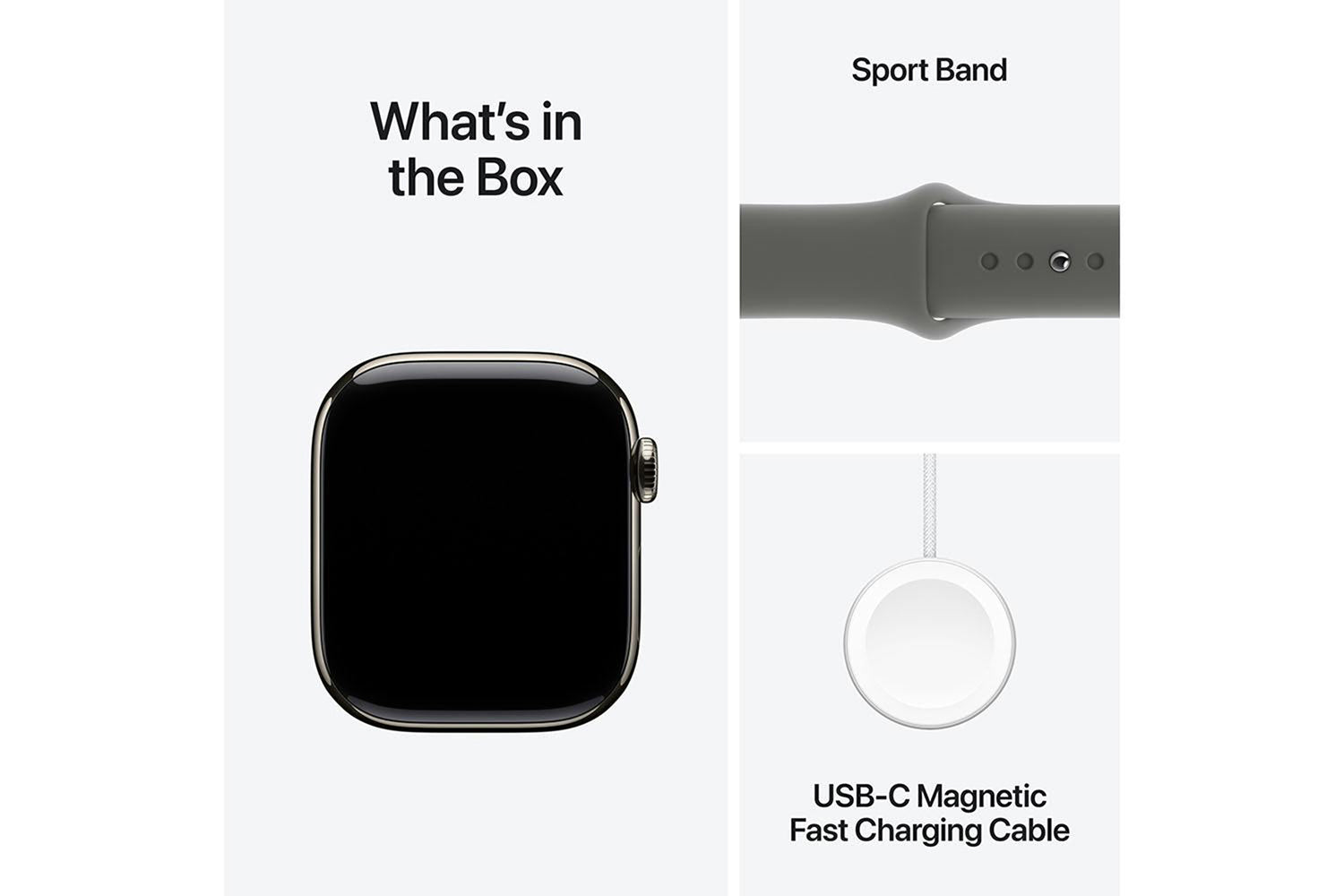 Apple Watch Series 10 GPS + Cellular | 42mm | Natural Titanium Case with Stone Grey Sport Band S/M-8