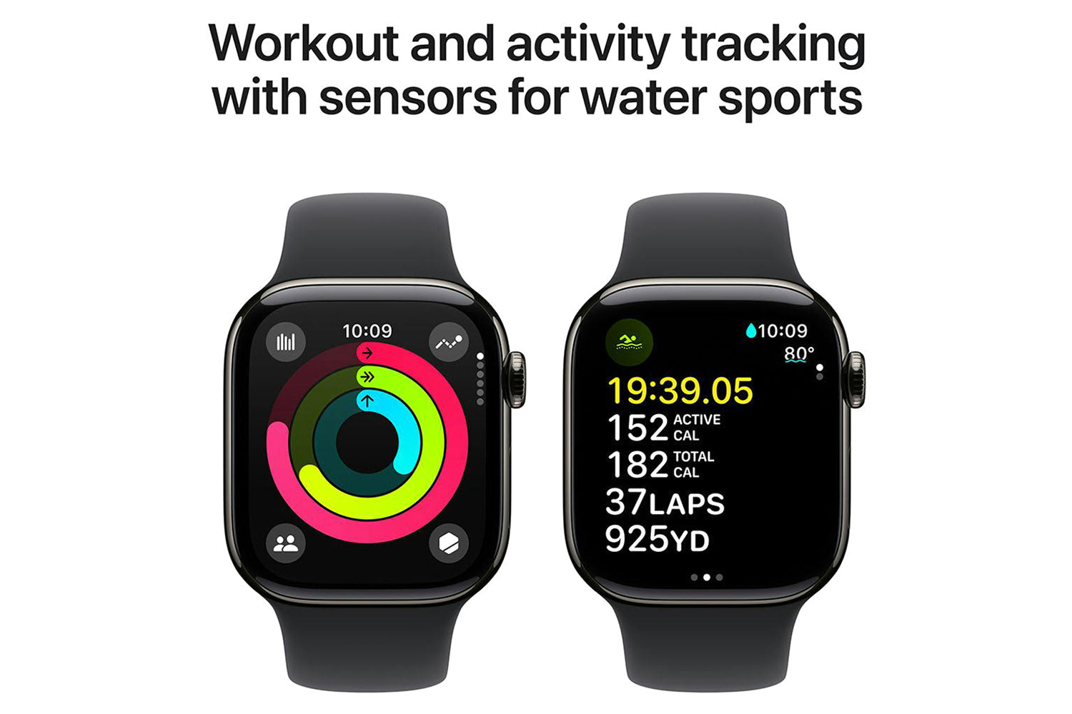 Apple Watch Series 10 GPS + Cellular | 42mm | Slate Titanium Case with Black Sport Band S/M-13