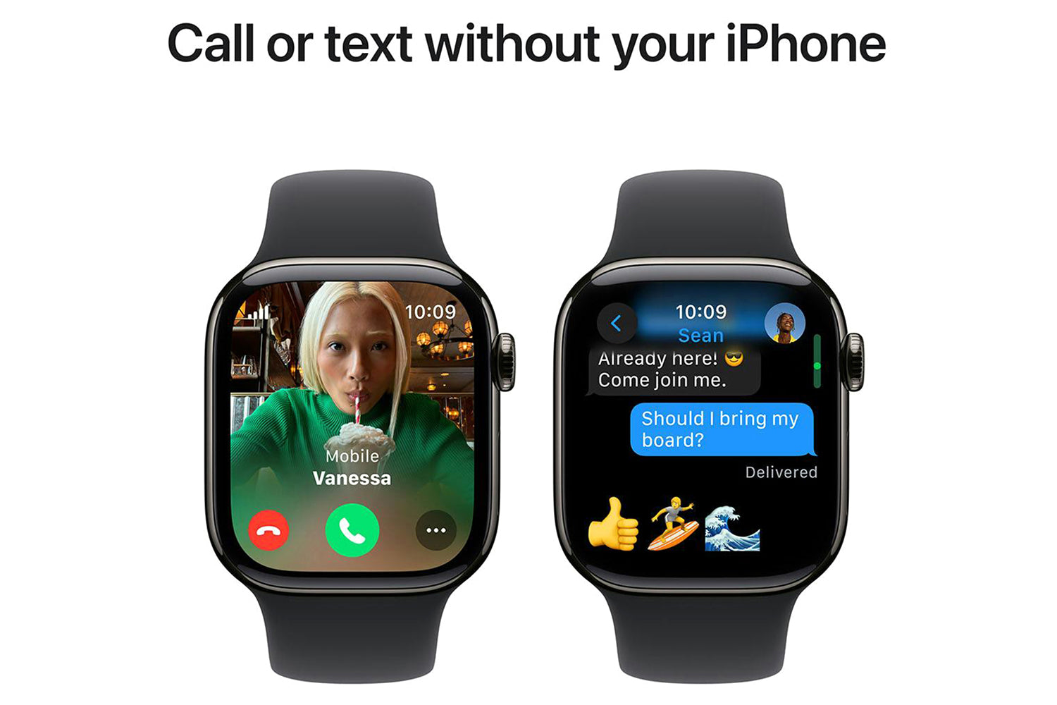 Apple Watch Series 10 GPS + Cellular | 42mm | Slate Titanium Case with Black Sport Band S/M-16