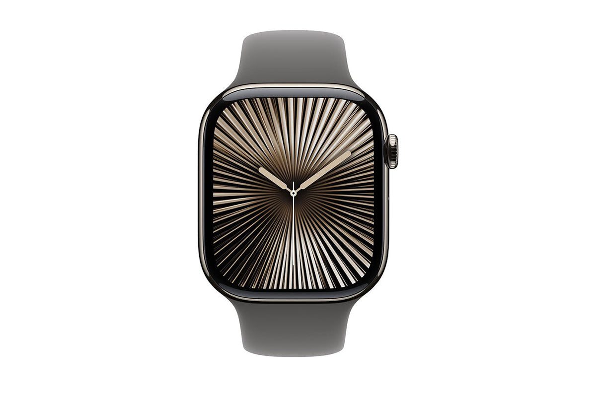 Apple Watch Series 10 GPS + Cellular | 46mm | Natural Titanium Case with Stone Grey Sport Band S/M-2
