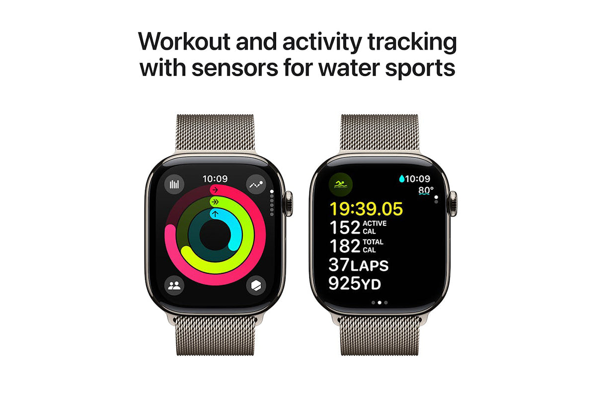 Apple Watch Series 10 GPS + Cellular | 46mm | Natural Titanium Case with Natural Milanese Loop M/L-4