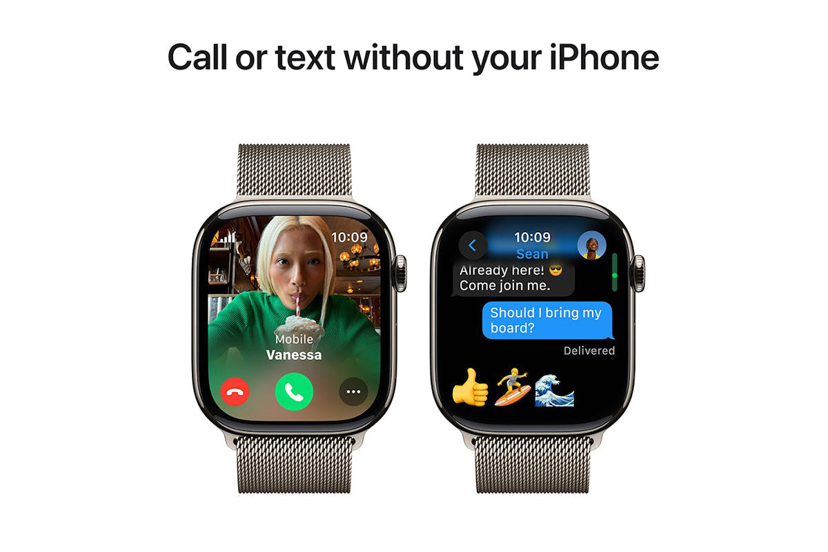 Apple Watch Series 10 GPS + Cellular | 46mm | Natural Titanium Case with Natural Milanese Loop M/L-7