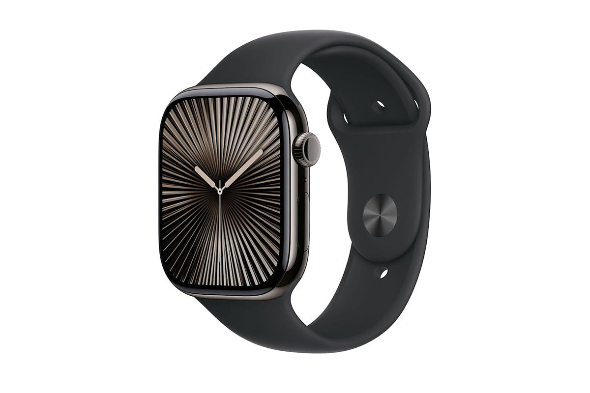 Apple Watch Series 10 GPS + Cellular | 46mm | Slate Titanium Case with Black Sport Band M/L