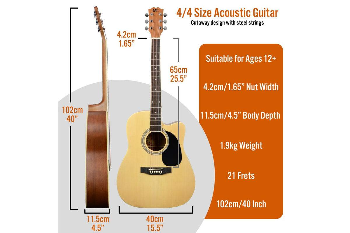 Mx Cutaway Acoustic Guitar Pack- Natural-2