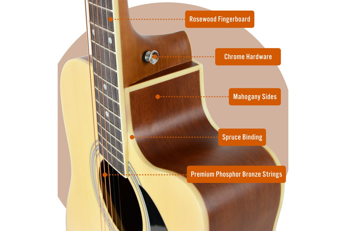 Mx Cutaway Acoustic Guitar Pack- Natural-4