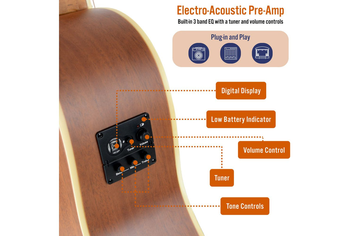 Mx Cutaway Electro Acoustic Guitar Pack - Sunburst-4