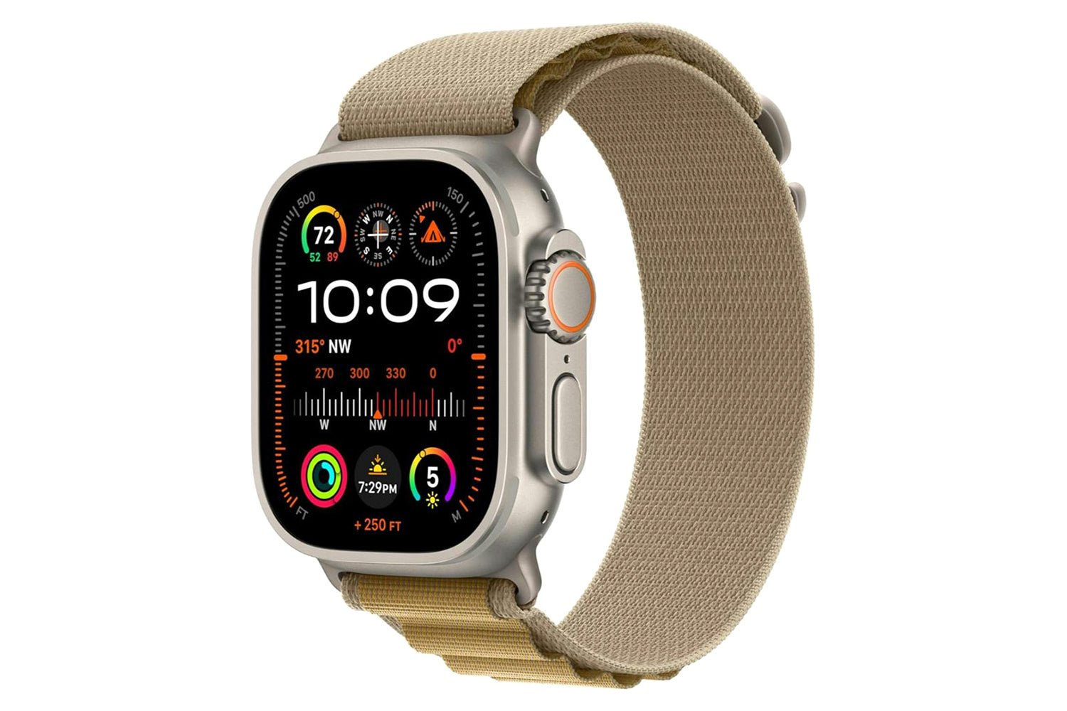 Apple Watch Ultra 2 GPS + Cellular | 49mm | Natural Titanium Case with Tan Alpine Loop Small