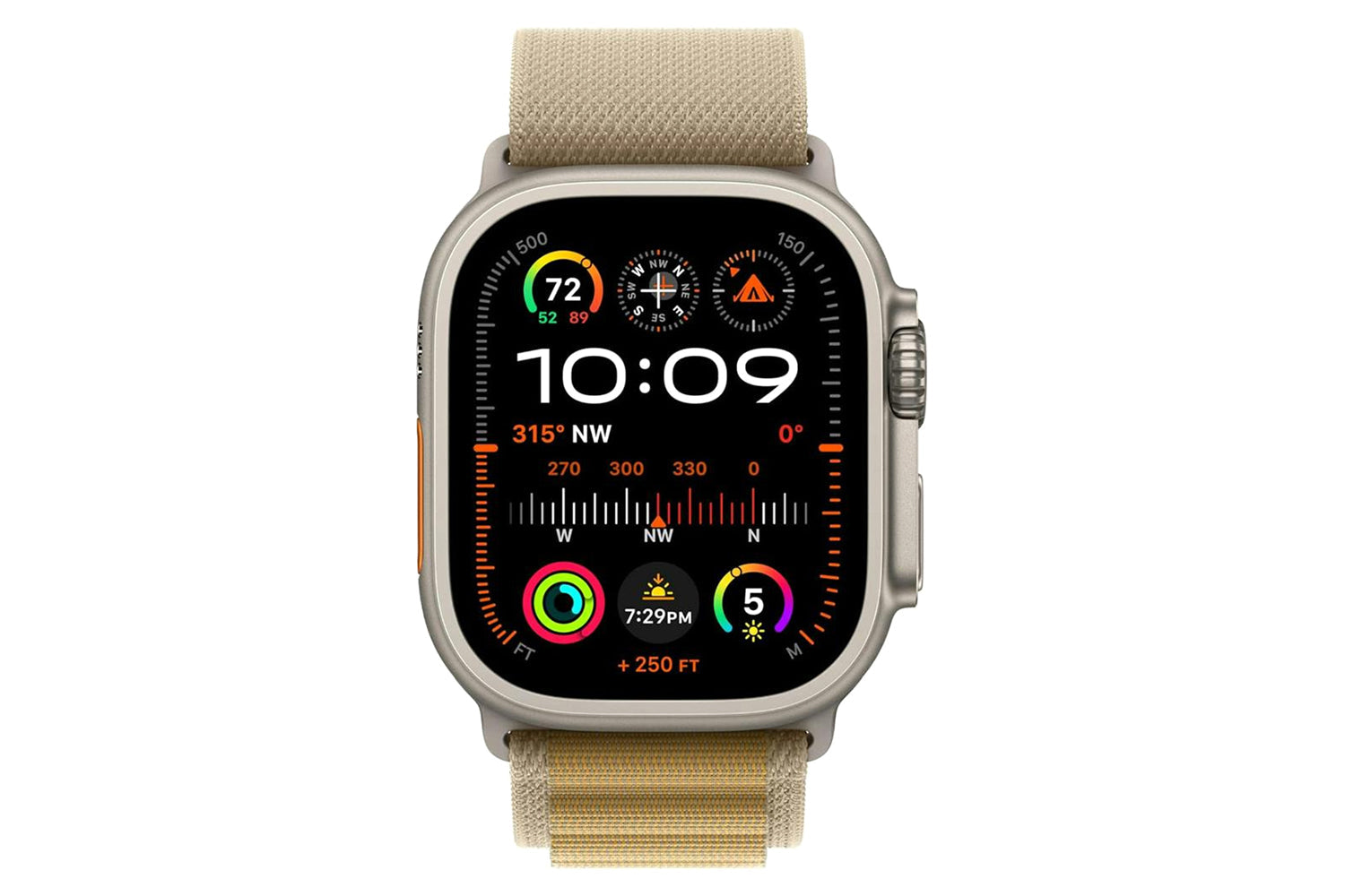 Apple Watch Ultra 2 GPS + Cellular | 49mm | Natural Titanium Case with Tan Alpine Loop Small-2