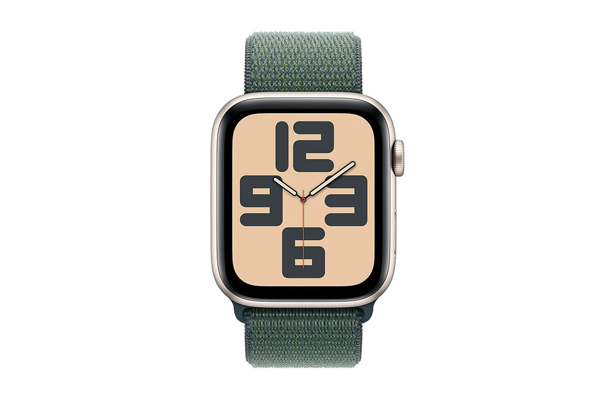 Apple Watch SE GPS + Cellular | 44mm | Starlight Aluminium Case with Lake Green Sport Loop-2