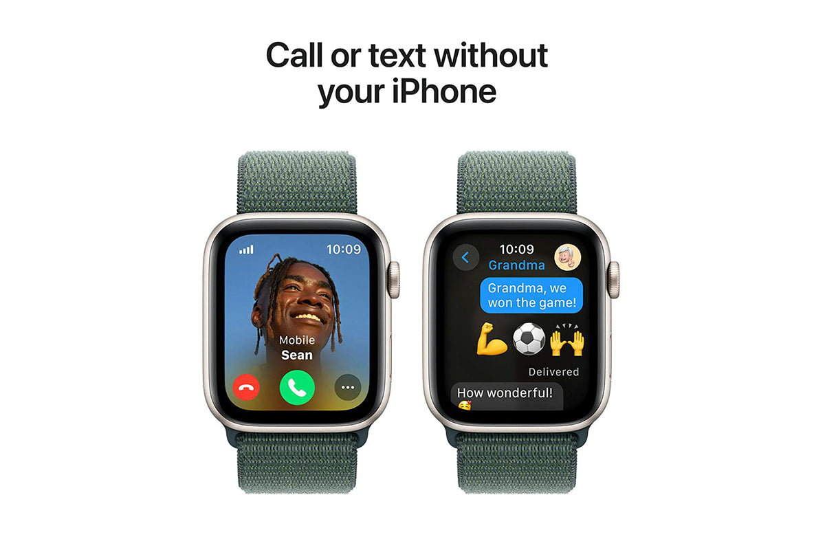 Apple Watch SE GPS + Cellular | 44mm | Starlight Aluminium Case with Lake Green Sport Loop-4