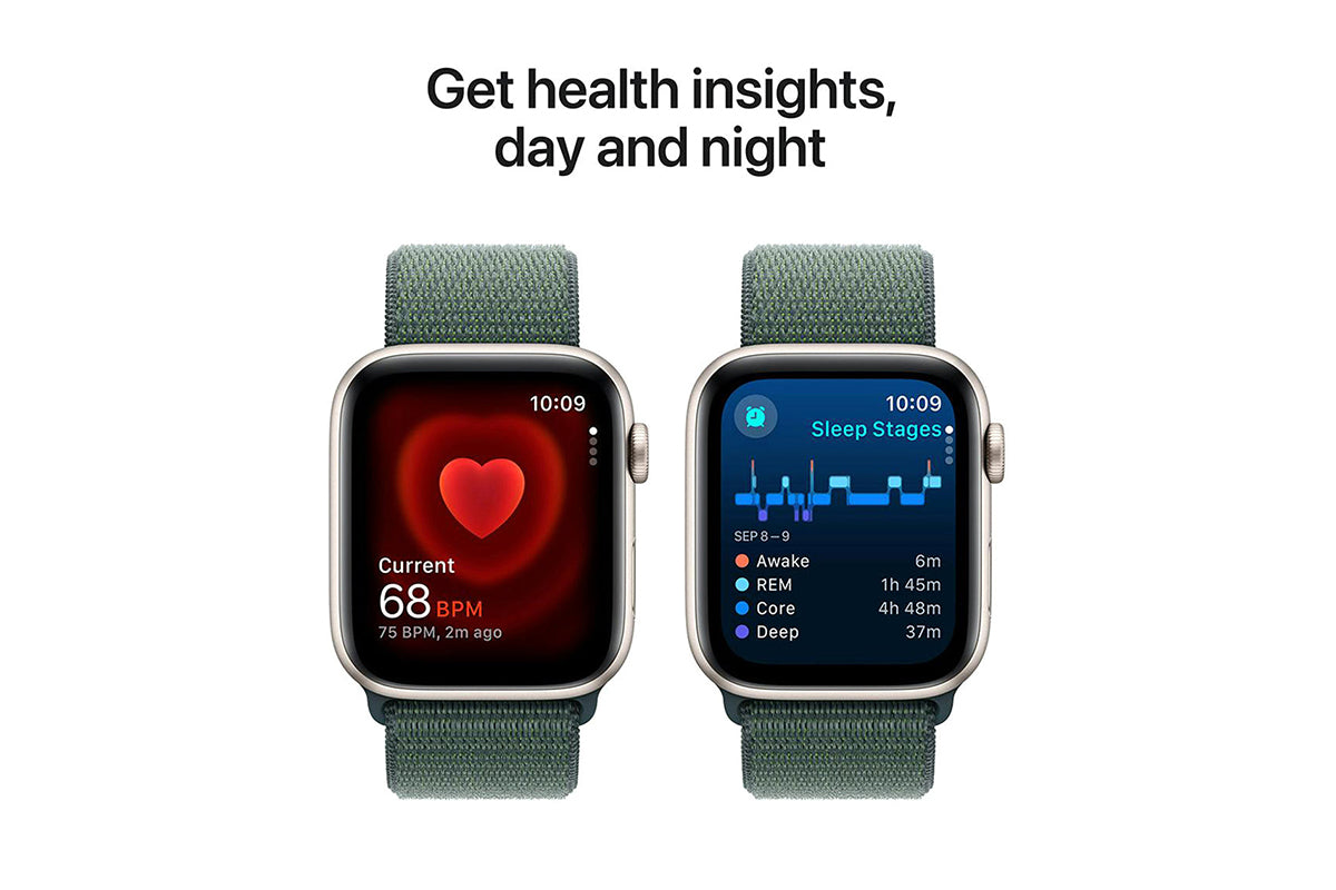 Apple Watch SE GPS + Cellular | 44mm | Starlight Aluminium Case with Lake Green Sport Loop-5