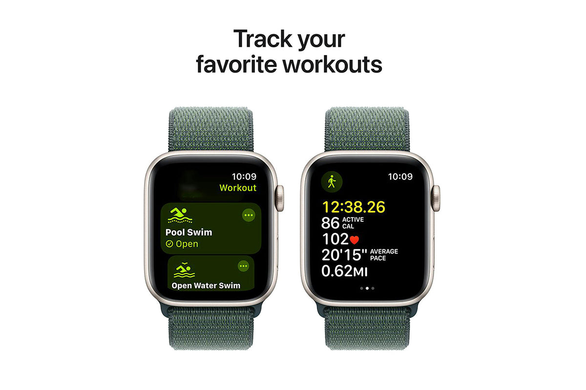 Apple Watch SE GPS + Cellular | 44mm | Starlight Aluminium Case with Lake Green Sport Loop-6