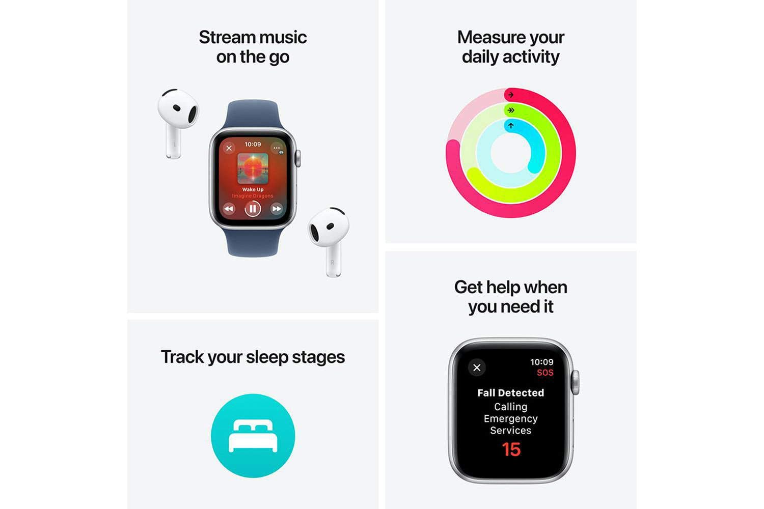 Apple Watch SE GPS + Cellular | 44mm | Starlight Aluminium Case with Lake Green Sport Loop-11