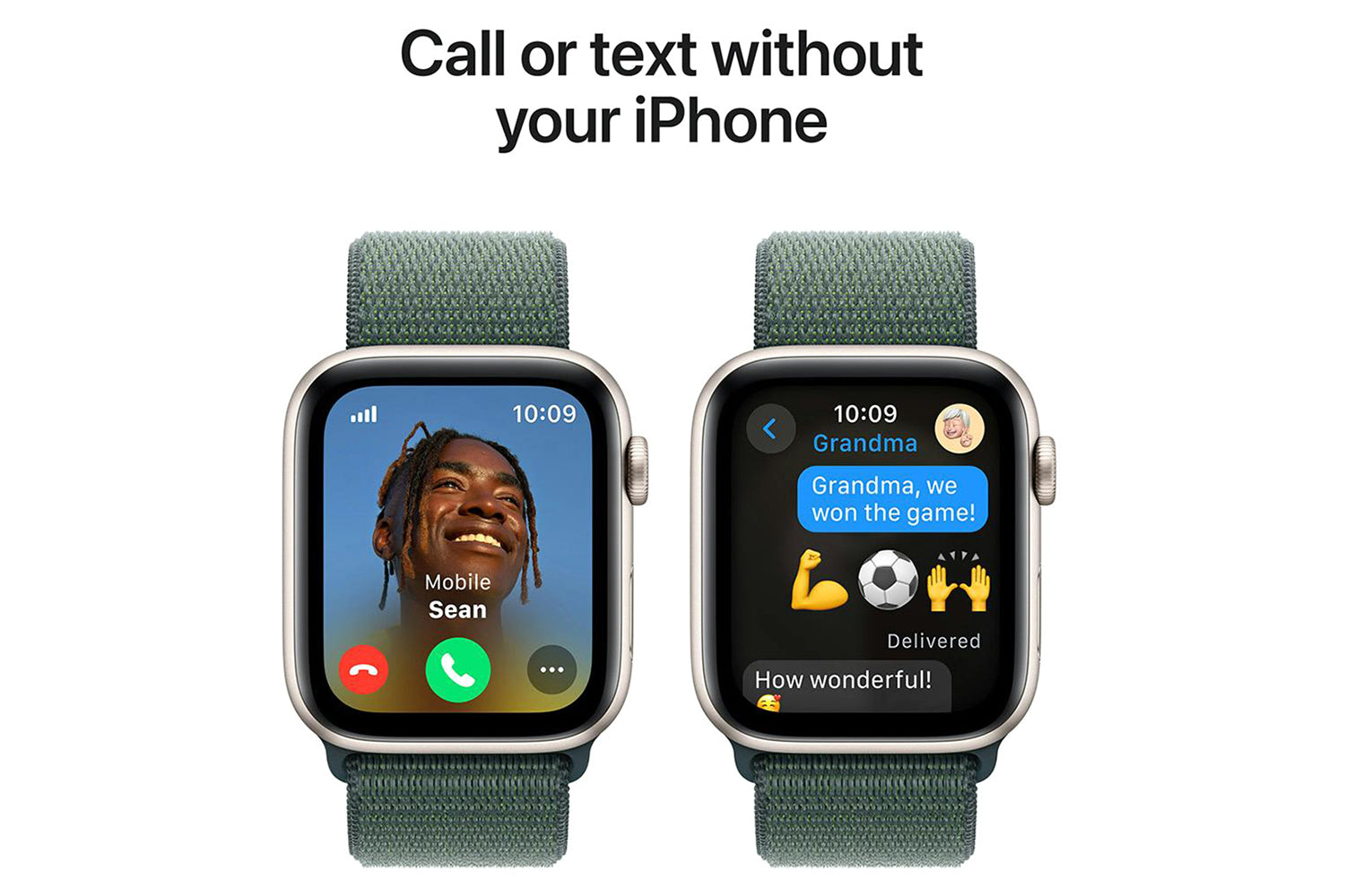 Apple Watch SE GPS + Cellular | 44mm | Starlight Aluminium Case with Lake Green Sport Loop-12