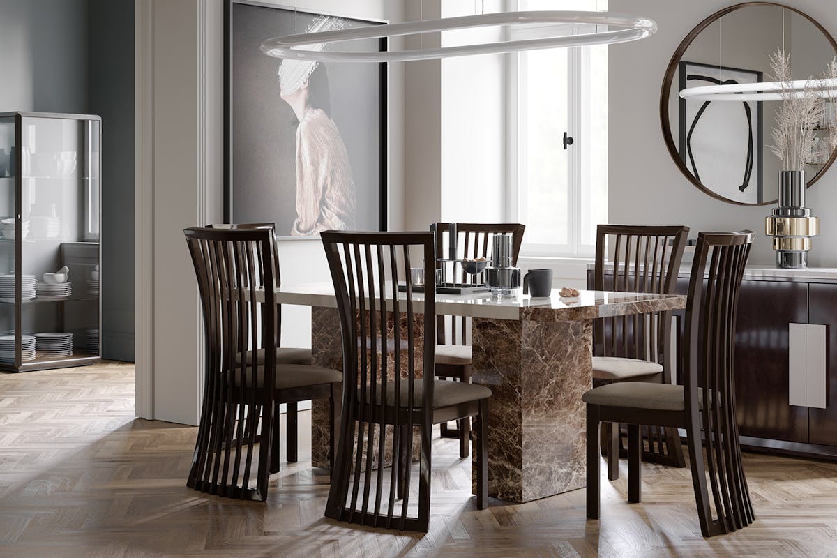 Mainz Dining Chair | Fabric | Brown-2