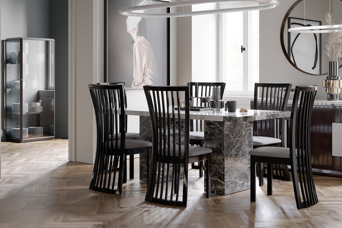 Mainz Dining Chair | Fabric | Grey-2