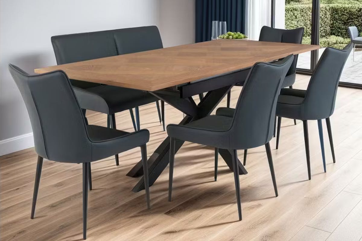Maisy Dining Chairs | Leather | Blue | Set of 2-2