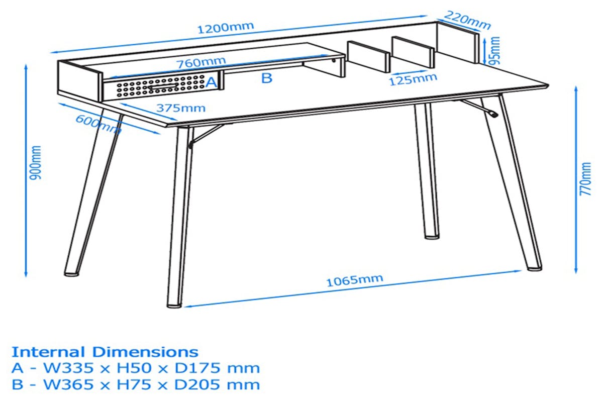 Dorel Memphis Desk | Grey-3