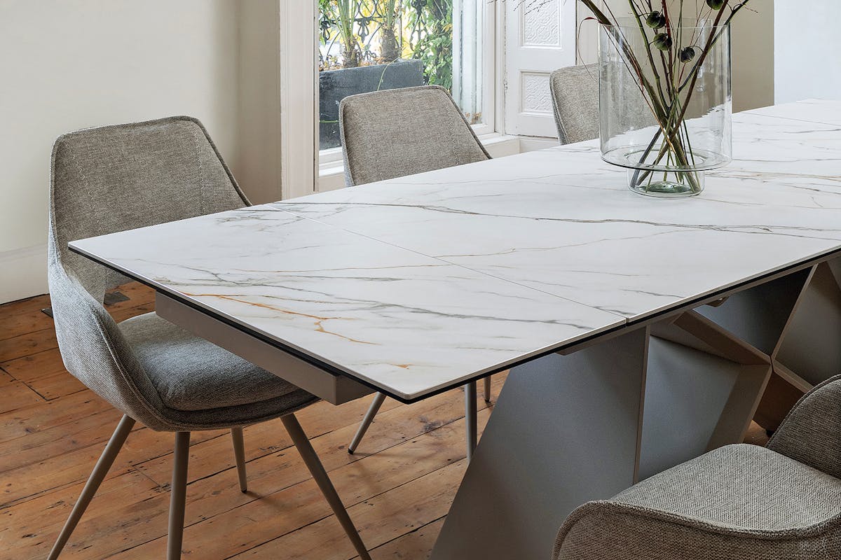 Milano Extending Dining Table | White/Beige-17