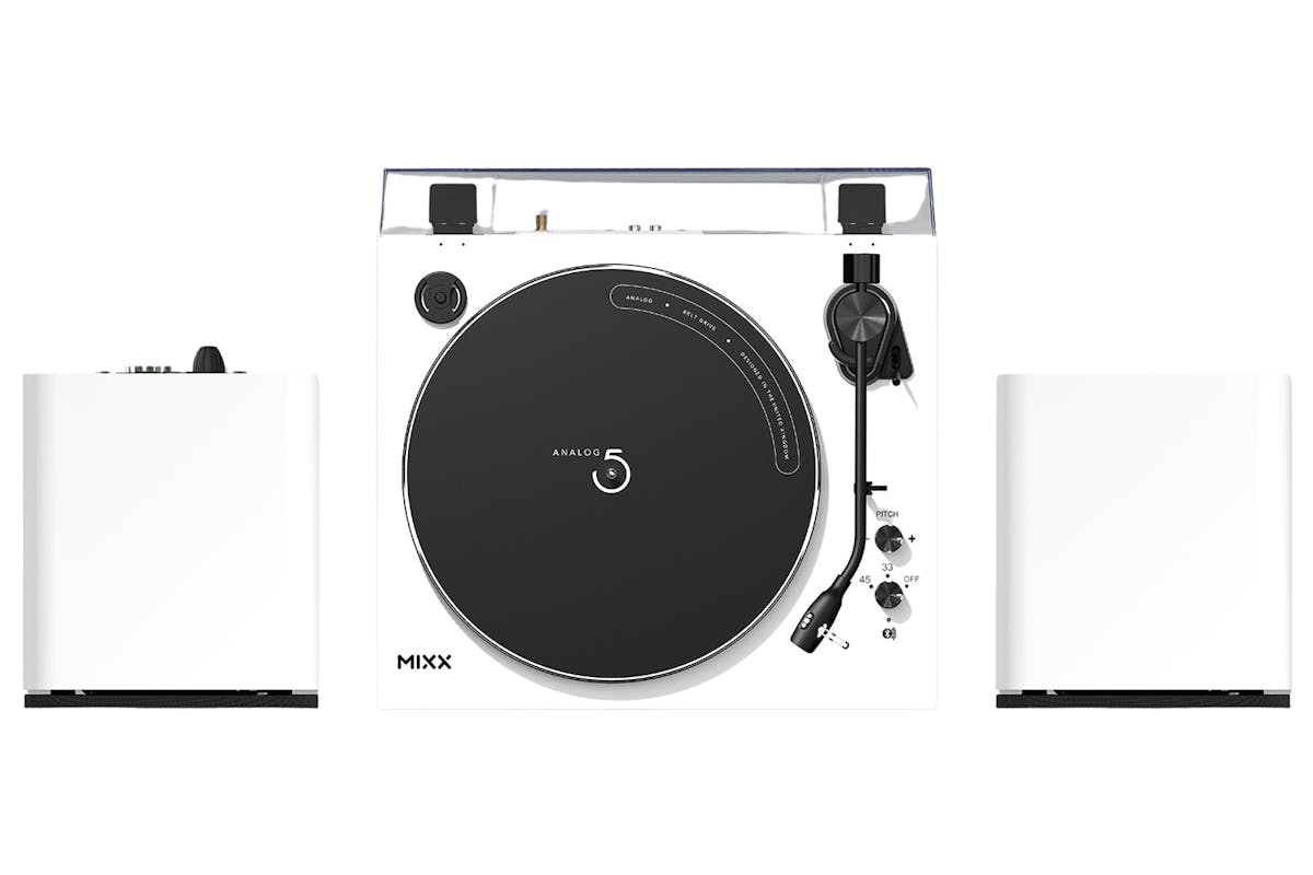 Mixx Analog System 5 Vinyl Record Player + Wireless Speakers | MAS-05-WH-489 | White-5