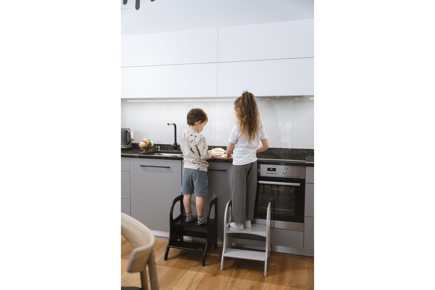 Ette Tete Adjustable Step Stool Miimo White | Helper Tower | Wood | Adjustable Height-3