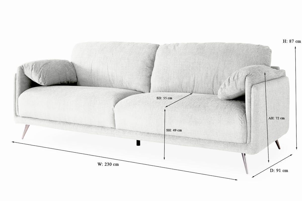 Moby 3 Seater Sofa | Grey-4