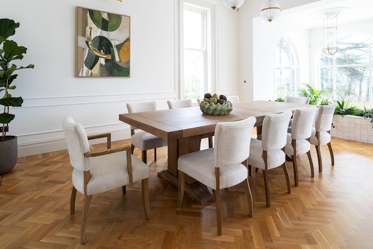 Monastery Rectangular Extending Dining Table | Small | Grey Oil-14
