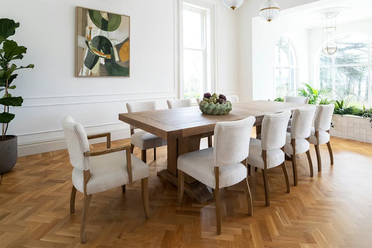 Monastery Rectangular Extending Dining Table | Large | Grey Oil-12