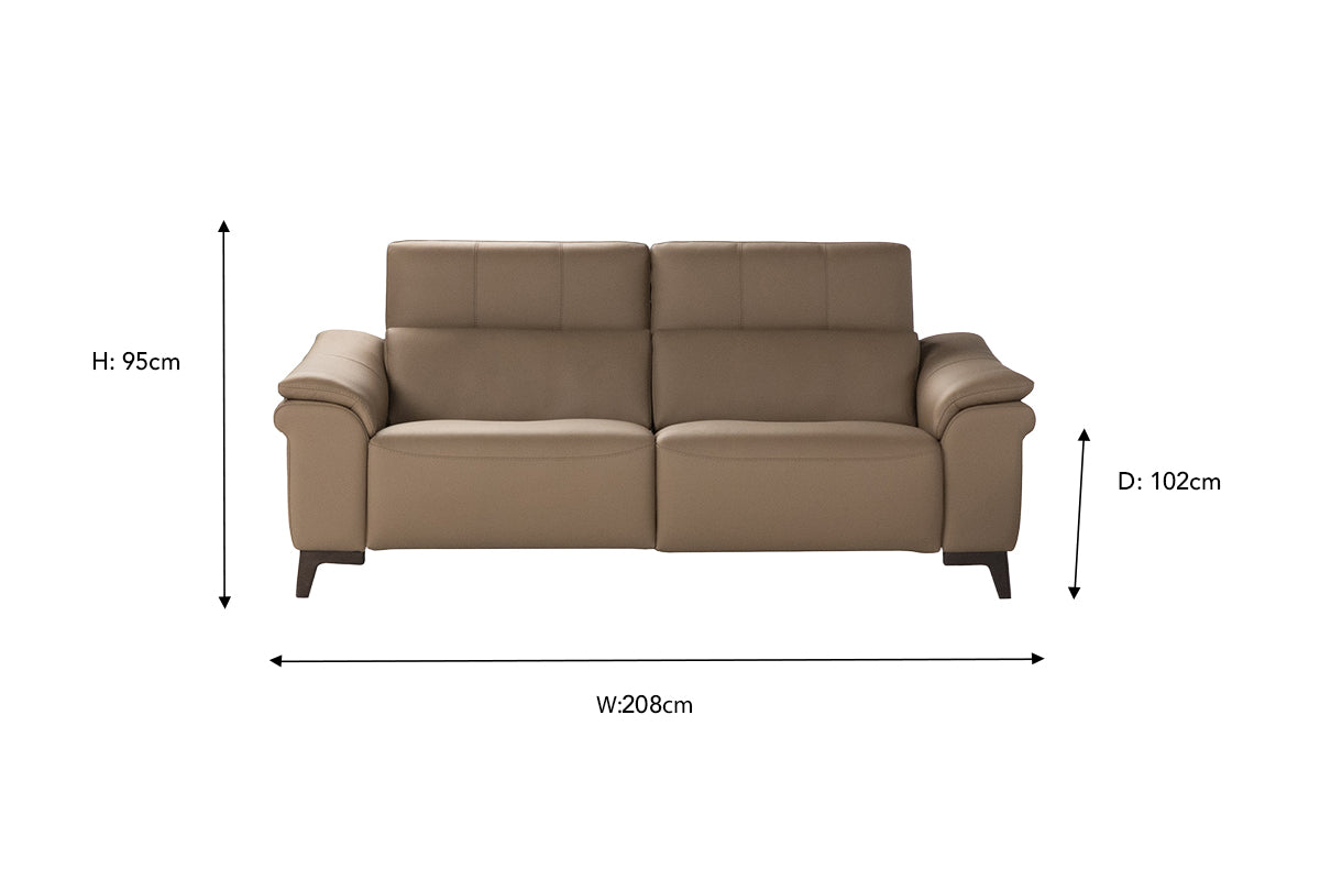 Mater 3 Seater Sofa | Leather | Taupe-2