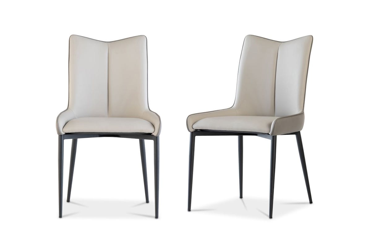 Nardo Dining Chairs | Leather | Grey | Set of 2-3