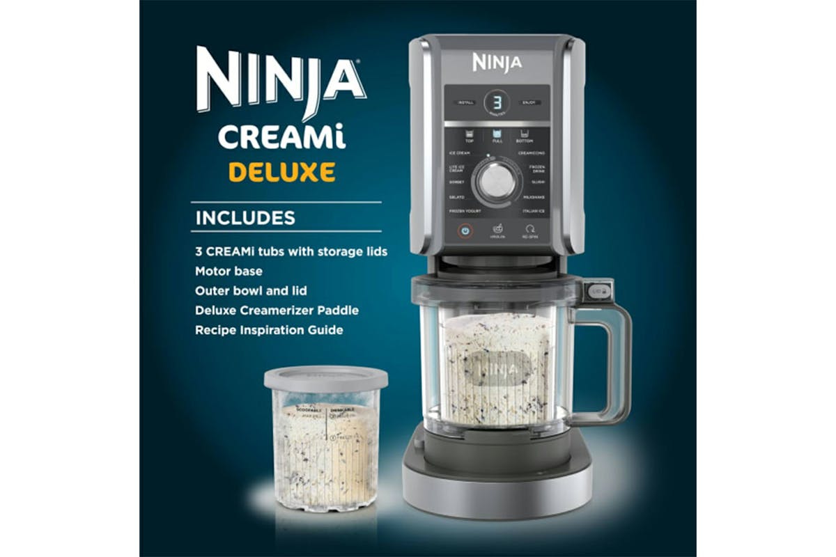Ninja CREAMi Deluxe 10-in-1 Ice Cream and Frozen Drink Maker | NC501UK | Black/Silver-4