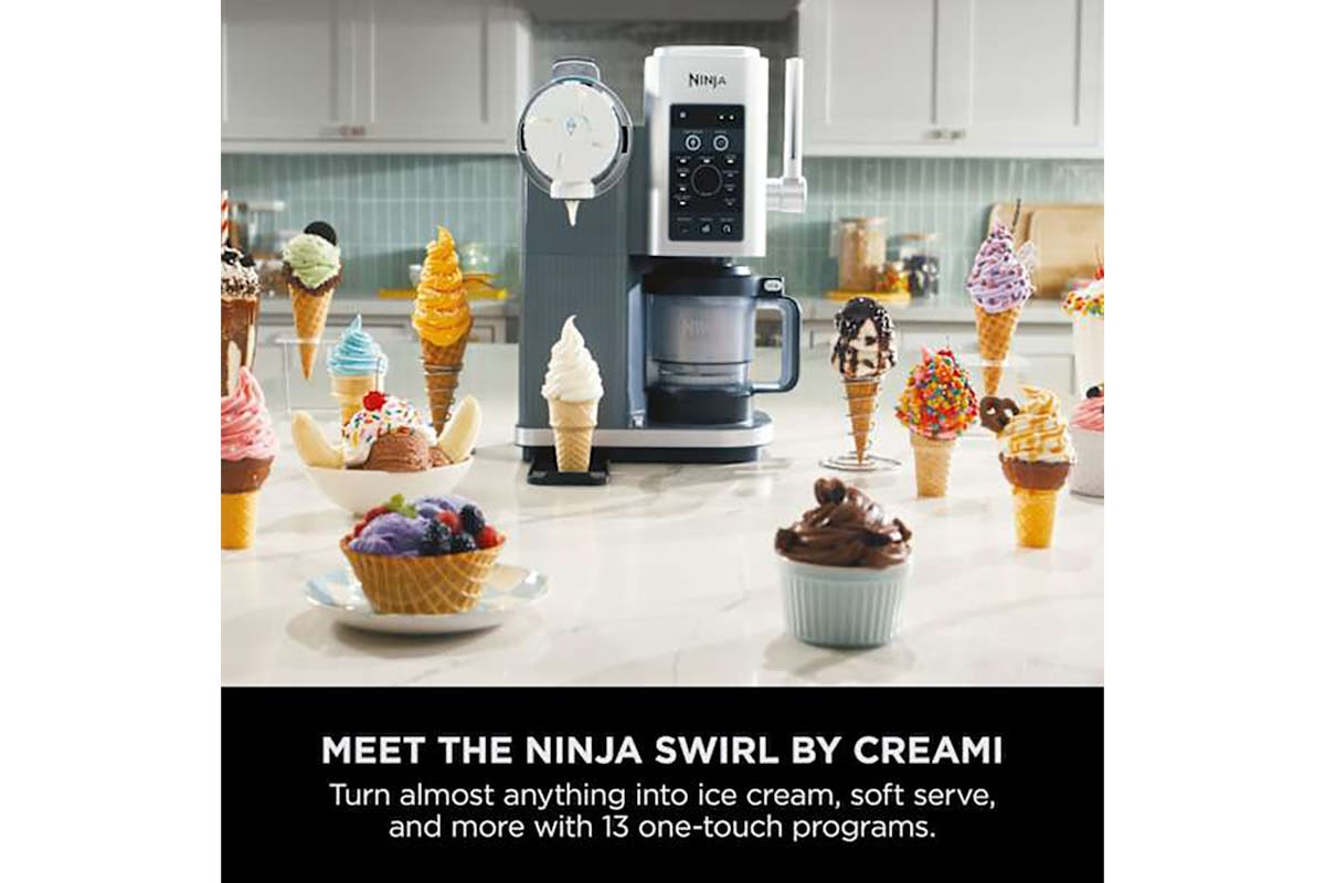 Ninja Swirl by CREAMi 13-in-1 Soft Serve & Ice Cream Maker | NC701UK | Platinum Silver-2