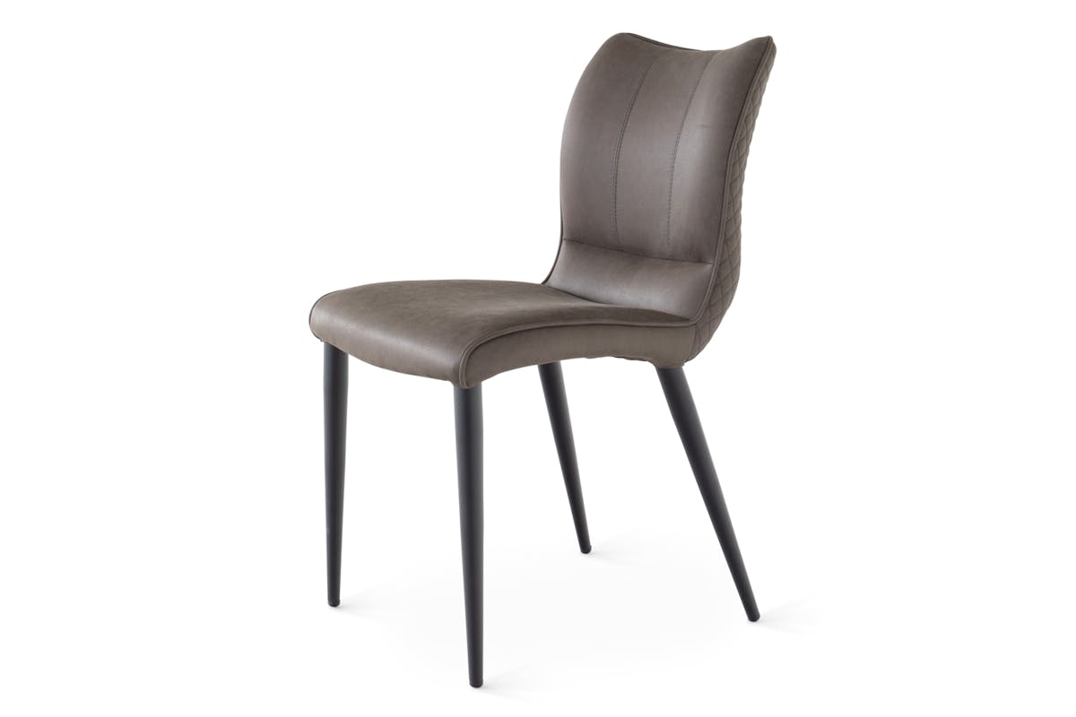 Nina Dining Chair | Faux Suede | Dark Grey-2