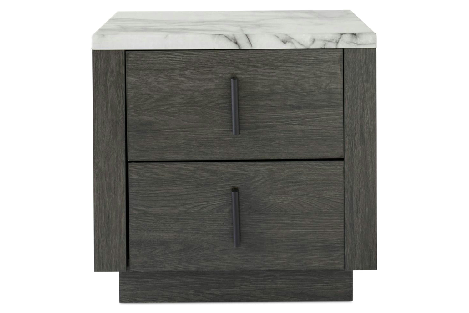Aspen Bedside Table | 2 Drawer | Marble Effect Top